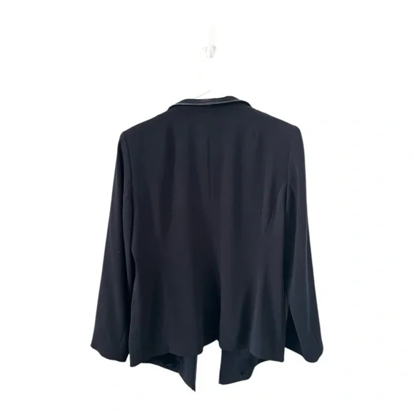 Eileen Fisher Blazer with Faux Leather Trim Size Small